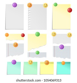 Paper shots are attached with buttons for your records and design. Vector illustration