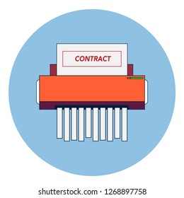 paper shredder confidential icon and private document office information protection. flat vector illustration