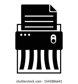 Paper shredder design, Document destruction concept,  Contract failure agreement cancelation broken vector Icon design