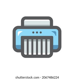 Paper shredder equipment Vector icon Cartoon illustration