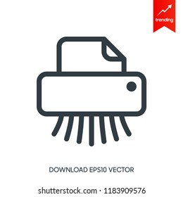 Paper Shredder. Flat Vector Icon. Simple black symbol on white background