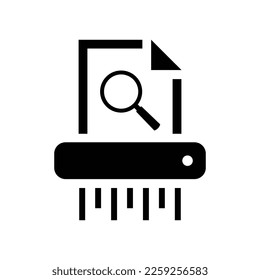 Paper shredder icon. Clear browsing data. Delete search history. Vector icon isolated on white background.