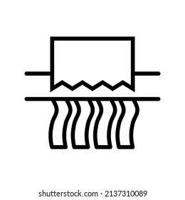 diseño de iconos de trituración de papel, ilustración vectorial con estilo de línea, mejor utilizado para banner o aplicación web
