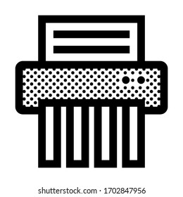 Paper Shredder. Icon Filled with Dots.