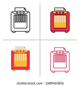 Paper Shredder icon. Graphic element illustration with different style on white background. Vector Illustration. 