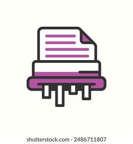paper shredder icon, isolated colored icon theme workplace