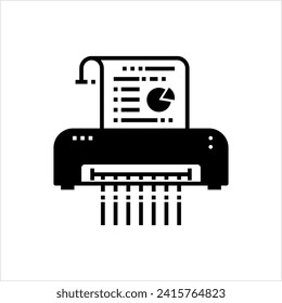 Paper Shredder Icon, Mechanical Secure Document Cutter To Stripe Or Small Pieces Vector Art Illustration