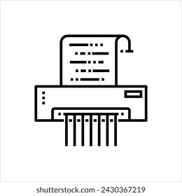 Paper Shredder Icon, Mechanical Secure Document Cutter To Stripe Or Small Pieces Vector Art Illustration