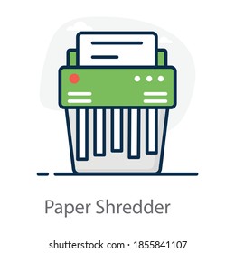 Paper shredder icon in modern flat style 