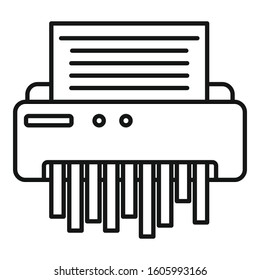 Paper shredder icon. Outline paper shredder vector icon for web design isolated on white background