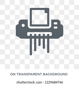 Paper shredder icon. Trendy flat vector Paper shredder icon on transparent background from Business and analytics collection. 