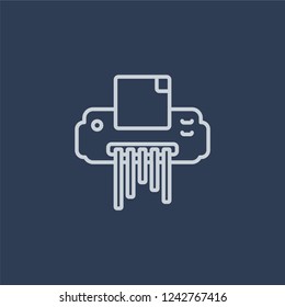 Paper shredder icon. Trendy flat vector line Paper shredder icon on dark blue background from Business and analytics collection. 