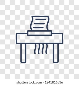 Paper shredder icon. Trendy linear Paper shredder logo concept on transparent background from Business and analytics collection
