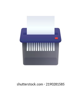 Paper Shredder Icon Vector Illustration Isolated On White Background