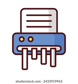 Icono de trituradora de papel vector ilustración de stock.