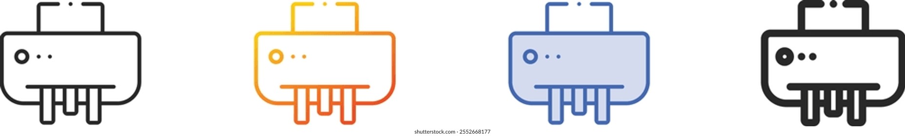 paper shredder icon.Thin Linear, Gradient, Blue Stroke and bold Style Design Isolated On White Background