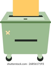 paper shredder illustration with file on top