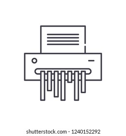 Paper shredder line icon concept. Paper shredder vector linear illustration, symbol, sign