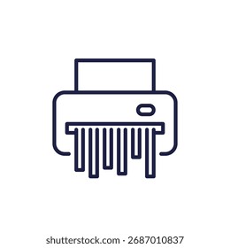 paper shredder line icon on white
