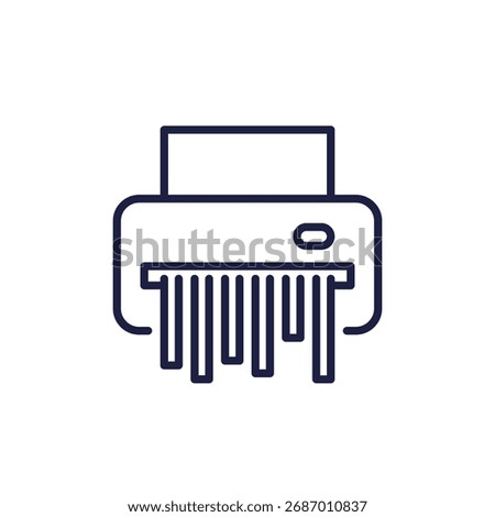 paper shredder line icon on white