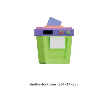 máquina trituradora de papel ícone 3d ilustração renderização