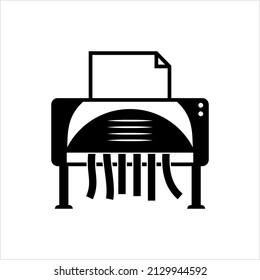 Paper Shredder Machine Icon, Mechanical Device To Make Strips, Fine Particles From Paper Vector Art Illustration