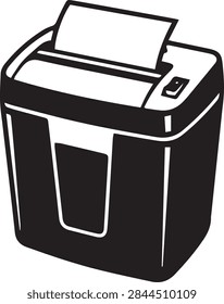 Paper shredder machine vector icon outline line art