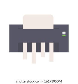 Paper Shredder Machine Vector Illustration.