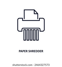 paper shredder outline icon.  Thin line icon from business and analytics collection. Editable vector isolated on white background