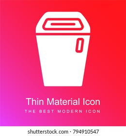Paper shredder red and pink gradient material white icon minimal design