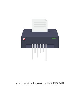 Paper shredder with a sheet of paper being shredded.