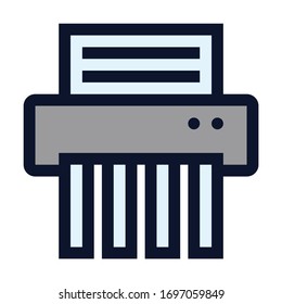 Paper Shredder. Simple Vector Color Icon.