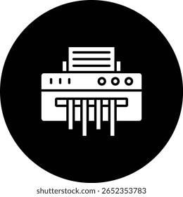 Icono de Vector de trituradora de papel. Se puede utilizar para aplicaciones de impresión, móviles y de Web.