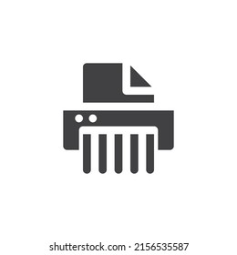 Paper shredder vector icon. filled flat sign for mobile concept and web design. Shredder machine glyph icon. Symbol, logo illustration. Vector graphics