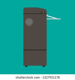 Paper shredder waste privacy paperwork security vector icon. Office machine file destroy demolished work