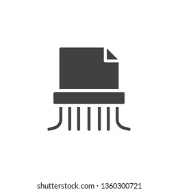 Paper shredding vector icon. Destroy file filled flat sign for mobile concept and web design. Confidential document glyph icon. Symbol, logo illustration. Pixel perfect vector graphics