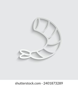 paper Shrimp icon logo vector sea food icon 