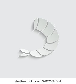 paper Shrimp icon logo vector sea food icon 