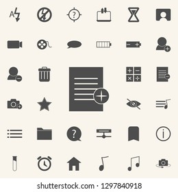 paper with the sign of addition icon. web icons universal set for web and mobile