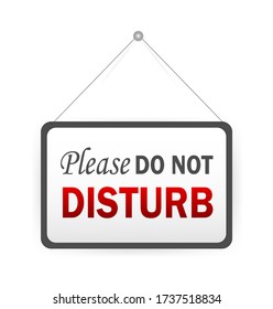 Paper sign do not disturb. Modern vector illustration design. Vintage label. Vector paper art illustration.