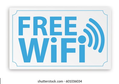 Paper sign with text Free WiFi. Eps 10 vector file.