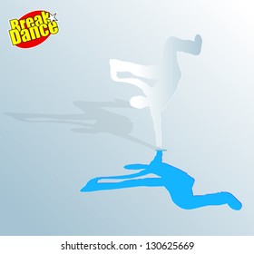 paper silhouette of a guy dancing break dance