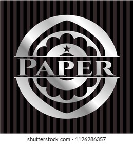 Paper silver shiny badge