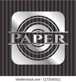 Paper silvery emblem or badge
