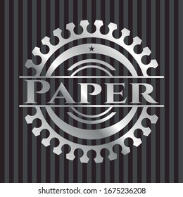 Paper silvery emblem. Vector Illustration. Mosaic.