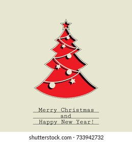 Paper Simple Handmade Christmas Tree Retro Background