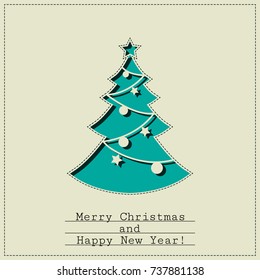 Paper Simple Handmade Christmas Tree Retro Background