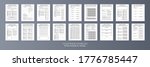 Paper size A4 Vector Planner templates set. Blank vertical notebook page. Business organizer.Calendar daily, weekly, monthly, yearly, habit tracker, project, notes, goals. Week starts on Monday