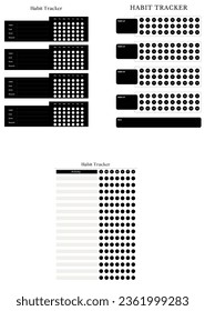 Paper size A4 Vector Planner Templates Set. Blank Vertical Notebook Page. Business Organizer.Calendar Daily, Weekly, Monthly, Yearly, Habit Tracker, Project, Notes, Goals. Week Starts on Monday