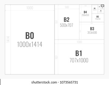 Paper Size Of Format Series B From B0 To B10